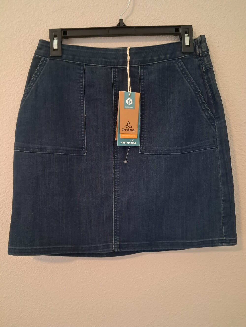 NWT Prana Dark Denim Mini Skirt Kara Eco Friendly Stretchy 💋🫦